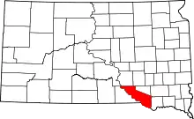 State map highlighting Charles Mix County