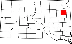 State map highlighting Codington County