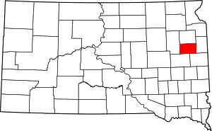 State map highlighting Hamlin County