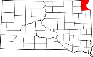 State map highlighting Roberts County