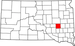 State map highlighting Sanborn County