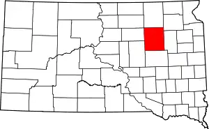 State map highlighting Spink County