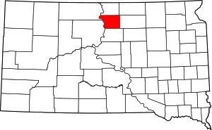Map of South Dakota highlighting Walworth County