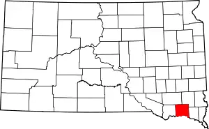 State map highlighting Yankton County