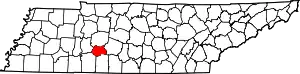 Map of Tennessee highlighting Lewis County