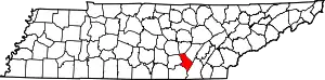 State map highlighting Sequatchie County