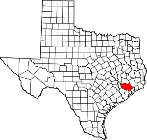 State map highlighting Harris County