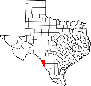 State map highlighting Maverick County