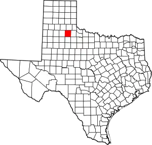 Map of Texas highlighting Motley County