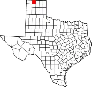 Map of Texas highlighting Sherman County