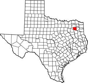 Map of Texas highlighting Wood County