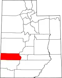 Map of Utah highlighting Beaver County