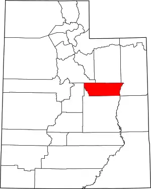 State map highlighting Carbon County