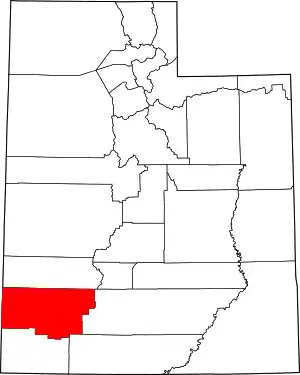 State map highlighting Iron County