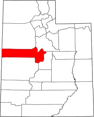 State map highlighting Juab County