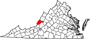 State map highlighting Alleghany County