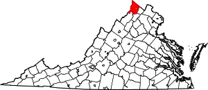 Map of Virginia highlighting Frederick County