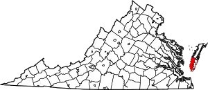 State map highlighting Northampton County