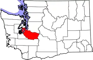 State map highlighting Pierce County