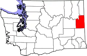 State map highlighting Spokane County