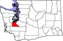 State map highlighting Thurston County