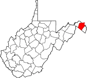 State map highlighting Berkeley County