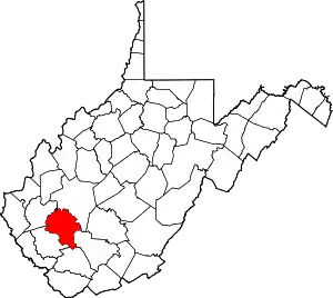 State map highlighting Boone County