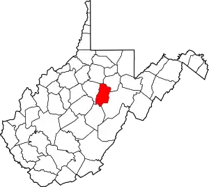 State map highlighting Upshur County