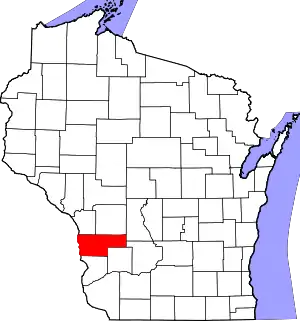 Map of Wisconsin highlighting Vernon County