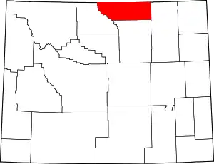 State map highlighting Sheridan County