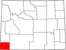 State map highlighting Uinta County