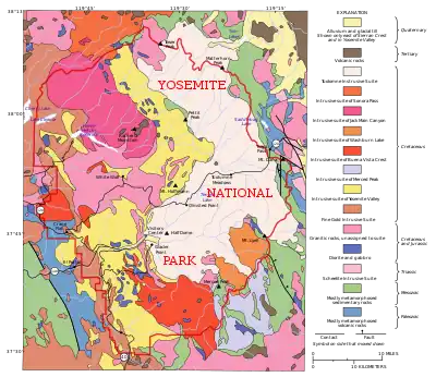 Map of Yosemite National Park