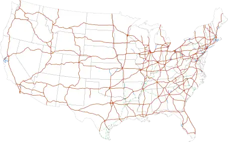 Map of the U.S. Interstate Highway System