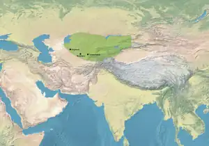 Territory of the Kara Khanid Khanate, c. 1000.