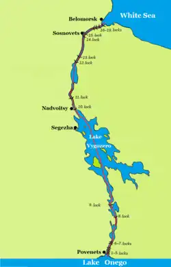 White Sea Canal map