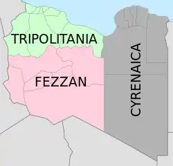 Tripolitania as a subdivision of Libya 1934–1963.