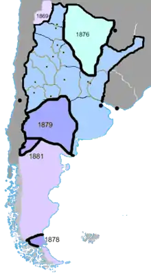 Image 21Under General Roca, the Conquest of the Desert extended Argentine power into Patagonia. (from History of Argentina)