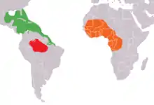 Map drawing showing range of three manatee populations