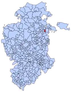 Municipal location of Cubo de Bureba in Burgos province