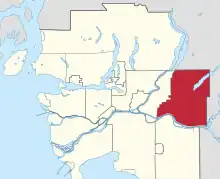 Location of Maple Ridge in Metro Vancouver