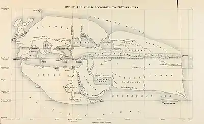 19th Century reconstruction of 194 BC Eratosthenes' map, Denoting Persian Gulf