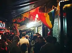 A rainbow flag flying in Mar Mkhayel on May 20, 2017