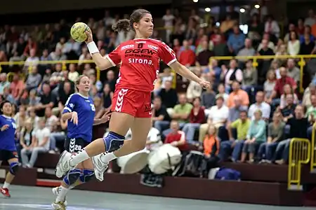 Image 2Handball-Bundesliga (women)Credit: KuebiMara Friton in a handball match in the German Handball-Bundesliga.More selected pictures