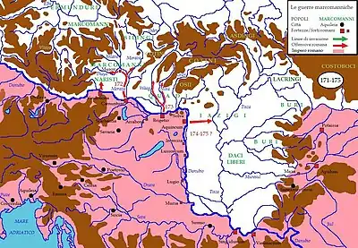 Roman counter-offensive across the Danube, 171-175