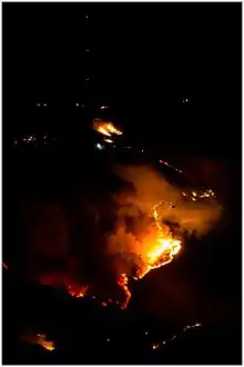 Photo of the Maria Fire shortly before flight operations were called off due to the drone on the night of October 31, 2019.