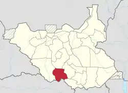 Location of Maridi State in South Sudan