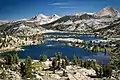 Marie Lake with Mount Hilgard in upper right corner. Recess Peak left of center.