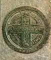 Ancient Christian Cross, Bronze Medallion, Charterhouse of Ferrara, 1928, Ferrara, Italy