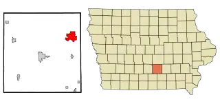 Location of Pella, Iowa