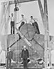 Assembling the trunk section of the Mark Twain Tree for display at the New York Museum in 1892.